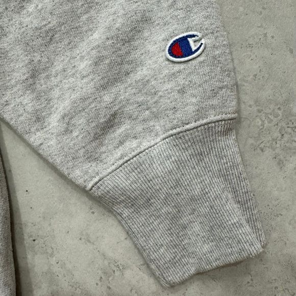 Champion Premium Reverse Weave Warm Up Size L Big Logo Crewneck Sweatshirt - Picture 5 of 8